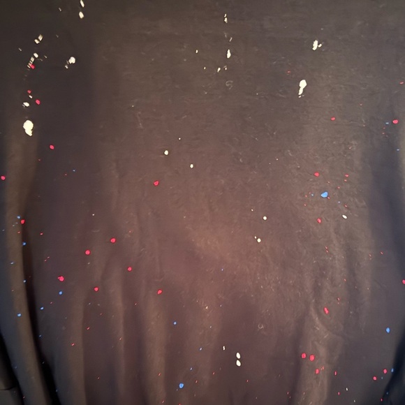 Michael Lauren Black Crawford Pullover Paint Splatter Hoodie in Size L - Picture 2 of 3